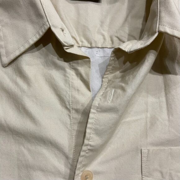 PNB Nation Vintage Y2K Tan Blue Button Down Shirt Cotton Men's Size Extra Large - Picture 10 of 12